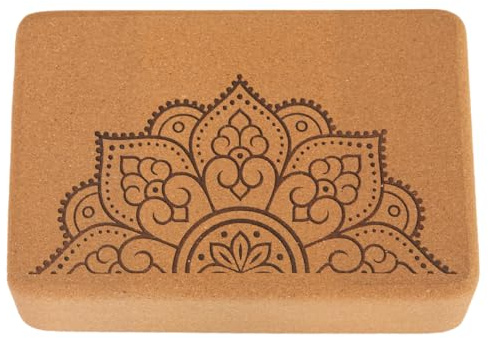 Divasya Yoga Block natural touch aus Kork/mittlere Größe/abgerundete Ecken/Klassisches Yogahilfsmittel bzw. Yogazubehör