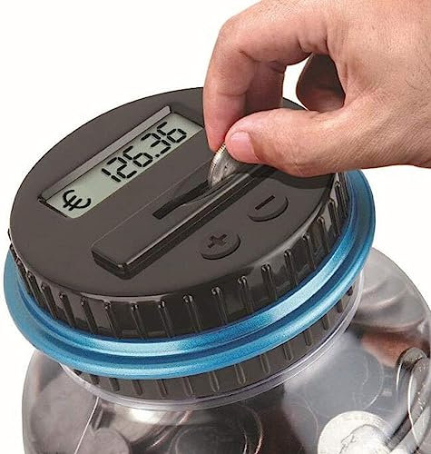 Tirelire Economiser Argent Banque Pièce de Monnaie Compteur Numérique Automatique, Grande Capacité
