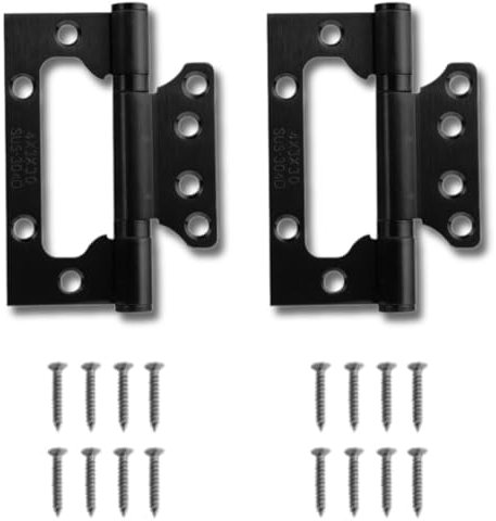 ORTAVA 2 Stück Scharniere Klappbar 100mm × 71mm, 201 Edelstahl Scharnier mit 16 Stück Schrauben, Türscharniere mit Geräuscharme Lager, Scharniere Schwerlast für Türen Fenster Schränke (Schwarz)