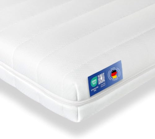 Träumegut24 Kaltschaum Matratzentopper 80x200cm, 10cm hoch, H3 | Ergonomisch, Bezug abnehmbar & waschbar, Hypoallergen & Antibakteriell, OEKO-TEX Standard 100