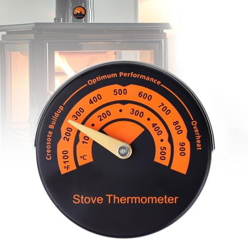 Wood Stove Thermometer Magnetic, Orange