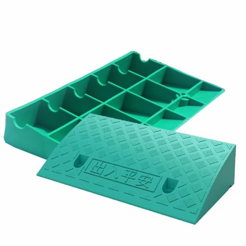 ZYXQQJ Bordsteinrampen Kunststoff 7-13cm Hoch Schwellenrampe Tragbare rutschfeste Türschwellenrampe Auffahrrampe Für Rollstühle, Motorräder ﻿(Green,50x27x10cm)