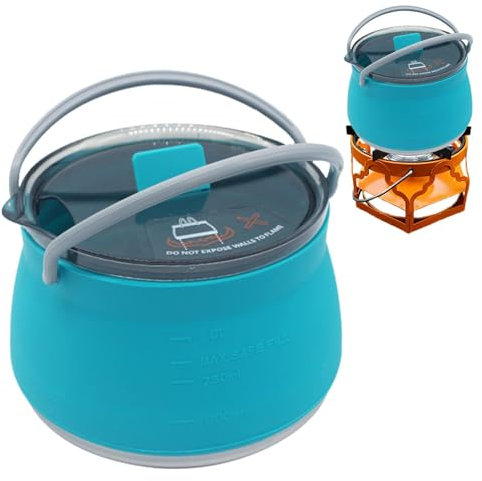 Bouilloire pliable - Bouilloire de voyage pliable, bouilloire de voyage légère | Théière pliable souple et robuste en silicone à haute température, bouilloire de voyage de camping design
