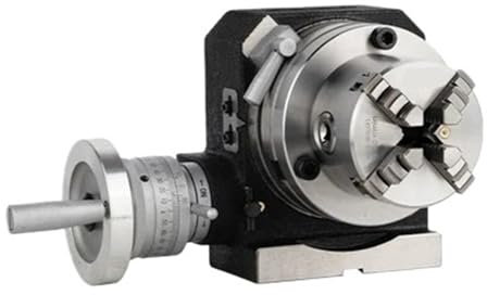 KVLHCSVA Piastra di indicizzazione da 4'' Tavola Rotante Verticale e Orizzontale Mandrino a 3/4 Griffe Fresatrice Testa divisoria Testa di indicizzazione per Foratura CNC (Set 1)