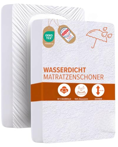 Dreamway - Protège Matelas 140x190 cm - Imperméable, Certifié Oeko Tex | Alèse Drap Housse, Coton, Respirant, Élastique Tout Autour, Lavage 60°C