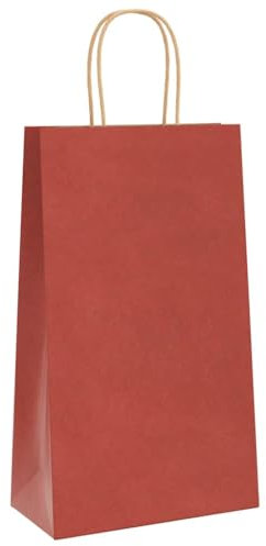 vidaXL Papiertragetaschen 250 Stk., Papiertüten mit Henkeln, Kraftpapiertüten, Geschenktüten für Einkaufen Hochzeiten Verpackungen Partys Geburtstag Weihnachten, Rot 21x11x36cm