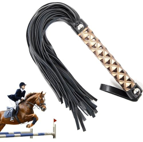 Fituenly Reitpeitsche, Reitgerte Für Pferde, Geflochtene Pu-Leder-reitpeitschen Für Outdoor-Training, Renntraining, Reiten Oder Cosplay