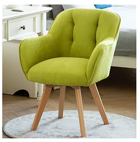 Luxuriöser Drehsessel aus Samt mit stabilen Holzbeinen, gepolsterter Akzentstuhl für kleine Räume, Esszimmer, Schreibtisch, Lounge, bequemer Club, Freizeit, Gästestuhl