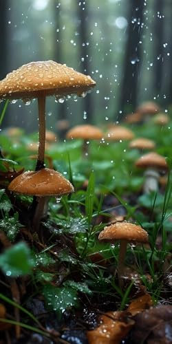 Paint by Numbers for Children Beginner mushrooms Forest Paint by Numbers for Adults Canvas with Paint Brushes Acrylic Pigment Drawing Paintwork, Painting by Numbers Crafts Decoration 24x48in T-812