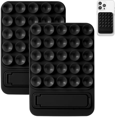 HOTUT Silikon Handy Saugnapf Halterung, 2-in-1 Silikon Handy Stander mit Saugnapf und Halterung, für Selfies & Videos, Freihändig Kleber RückseitSaugnapf Handyhülle für Alle Handy-Modelle