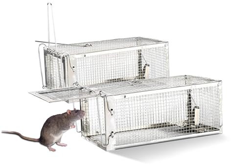 PATEMZON Piege a Souris, 2 Pcs Piege a Rat Cage, Réutilisable Tapetteà Souris pour Attraper Les Souris Les Rats et Autres Rongeurs de Taille Similaire pour Intérieur/Extérieur