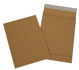 packster 500x Faltentasche Versandtasche 229 x 324 x 40 mm A4 C4 Selbstklebestreifen 130g/qm Braun mit Klotzboden Faltenversandtasche ohne Fenster