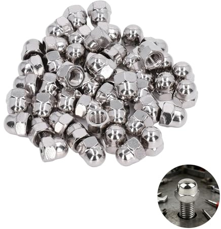 Eterspr 60 Piezas Tuercas Sombrerete Acero Inoxidable, Tuercas de Sombrerería, para Tornillos Pernos Roscados Varillas Roscadas