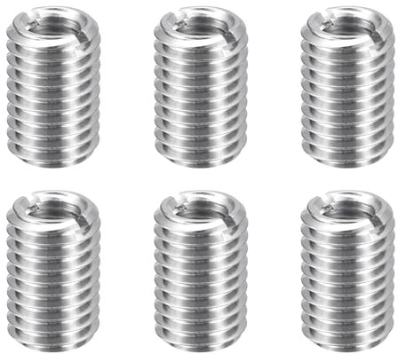 sourcing map 6pcs Thread Repair Inserts M12 x 1.75 Male to M8 x 1.25 Female Thread 18mm Long Stainless Steel Reducing Nuts Metric Self Tapping Sleeves Threaded Reducer Industrial Fasteners