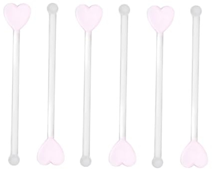 Healifty Glass Stirring Rods and Cocktail Swizzle Sticks Glass Multipurpose Drink Stirrers 6pcs Set for Bar and Home Use