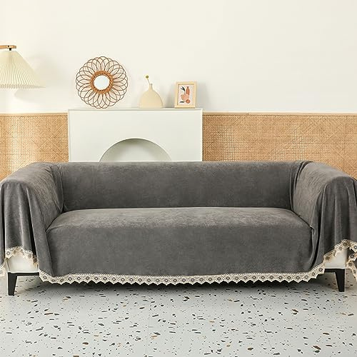 Manta impermeable de alta calidad, grande, 180 x 180 cm, perfecta para sofás de 1 a 4 plazas, protector de muebles de poliéster, ideal para mascotas y niños, funda gris.