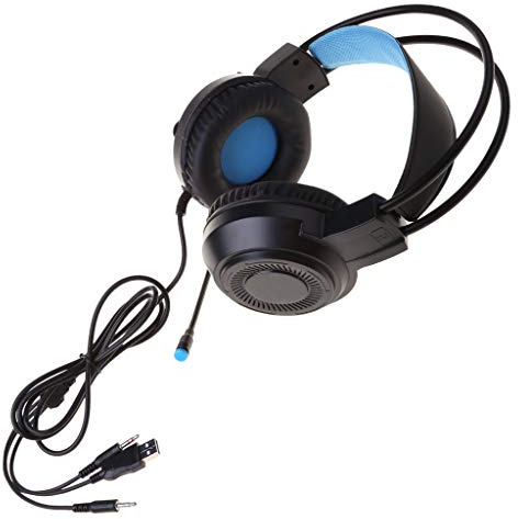 Maigridy Leichtes Stereo-Gaming-Headset, analoger Surround-Sound, klare Stimme, coole RGB-Regenbogen-Kopfhörer