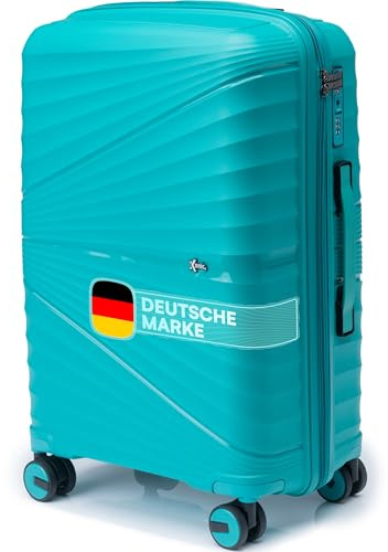 Xonic® Hartschalenkoffer Serie aus Polypropylen mit 360° Doppelrollen & TSA-Schloss – Reisekoffer in verschiedenen Größen & Farben (Seegrün, L)