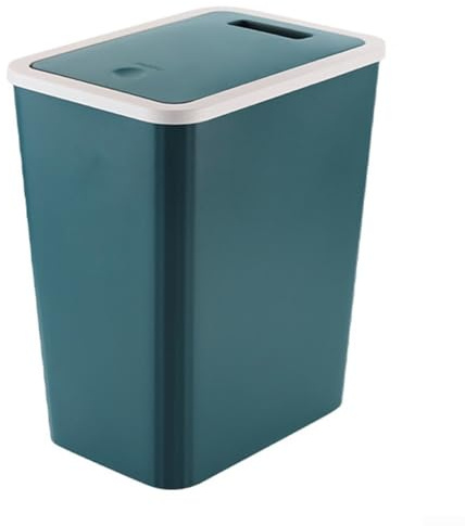 Poubelle avec couvercle pour plusieurs pièces, y compris pour la salle de bain, la cuisine, le salon, conçue pour les espaces compacts avec couvercle à pression contrôlée et aspect moderne (vert (avec