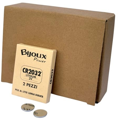 Bijoux - 24 Batterie CR2032 3V, Pile a Bottone al Litio, Lunga Durata con Potenza Costante, Ideali per Orologi, Chiavi Auto e Dispositivi Elettronici, 12 Confezioni da 2 Pezzi