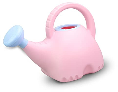 SIXRUN Children Watering Can, Elephant Shape Plastic Watering Kettle for Kids Gardening Toy with 1.5L Capacity, Smooth Design for Safe Use (Pink)