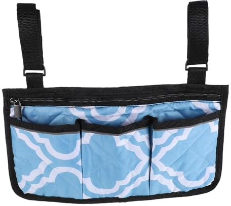 Healeved Sacoche Latérale pour Fauteuil Roulant en Tissu Résistant, Petite Pochette de Rangement avec Fermeture Éclair Sécurisée, Bandoulière Réglable Compatible Déambulateur et Rollator,