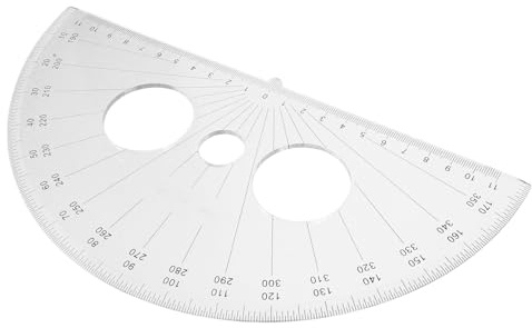 Milisten Multi-Function Semi-Circle Plastic Protractor for Measuring Angles, Student Drafting Tool, Half Circle Math Protractor for School and Office Supplies