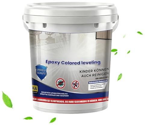 Peinture pour Sol Époxy,Revêtement résistant à l'usure et antidérapant,Peinture pour sol époxy avec sable coloré | pour Intérieur Extérieur, Douche, Garage, Bâtiment, Maison, Logement Étudiant