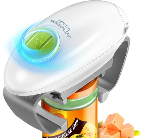 Electric Jar Opener, One Touch Automatic Jar Opener for Arthritis Hands and Battery Operated Bottle Opener with 360° Rotation, Hands Free Kitchen Gadget for Seniors & Weak Hands, Ideal Gift for Mum