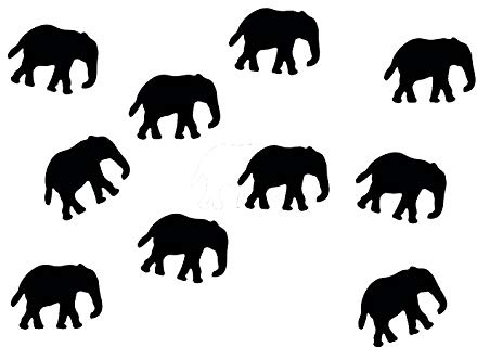 Miniblings 10x Elefant Bügelbilder Aufnäher 34mm GLATT Elefanten schwarz | Applikation zum Aufbügeln, sauber gearbeitet, mit Kind und Kinder