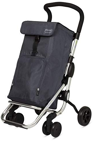 Playmarket Playcare Chariot de Courses Pliable à roulettes pivotantes Gris Marengo