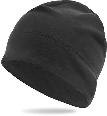 Arcweg Laufmütze Herren Winter Warm Radmütze Winddicht Fleece Mütze Unter Helm Helmmütze Elastisch Sportmütze Weich für Laufen Radfahren Skifahren Motorradfahren Outdoor Unisex 56-61 cm (Schwarz)