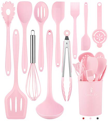 Kitchen Utensils Set-12 Pieces Silicone Cooking Utensils Set (Dishwasher Safe) 392°F Heat Resistant Spatula Set, Nonstick Cookware | Dishwasher Safe 392°F Heat Resistant Spatula Set Kitchen Utensil Set for Nonstick Cookware,Best Kitchen Tools with Holder