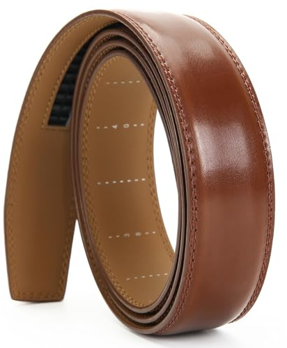 Nelbons Herren Gürtel Ohne Schnalle Automatik Ratschengürtel 3.5cm 1 3/8 breit, Ersatzgürtel