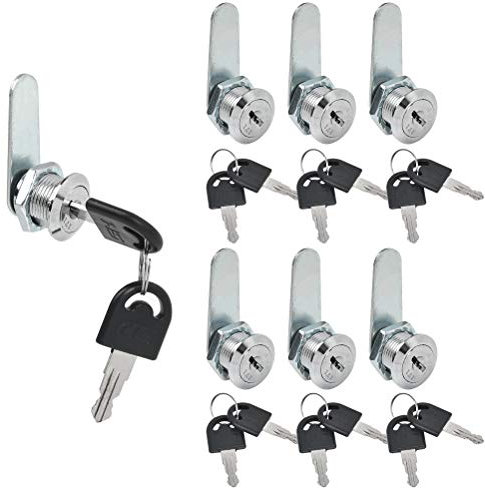 6Pack Serratura a Cilindro, Sicurezza Mailbox Lock Cabinet Drawer Cam Lock 16mm Serratura Cassetta Postale Serratura a Cilindro Serratura di sicurezza a cilindro per cassetti con 2 chiavi simili