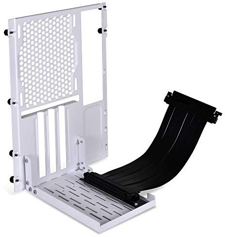 Lian Li O11D MINI/O11 AIR Mini Vertikales GPU-Halterungs-Kit mit PCIe Gen3 Riser-Kabel - Weiß - Kompatibel mit O11D Mini & O11 AIR Mini - Einfache Installation und einstellbare Konfiguration