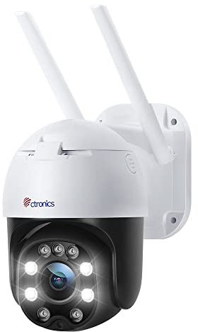 Ctronics 5MP Telecamera di Sorveglianza WiFi Esterna Telecamera IP PTZ Visione Notturna Colore 25M 2560X1920P Rilevamento Umano Tracciamento Auto 355° Pan 90° Tilt Audio Bidirezionale IP66