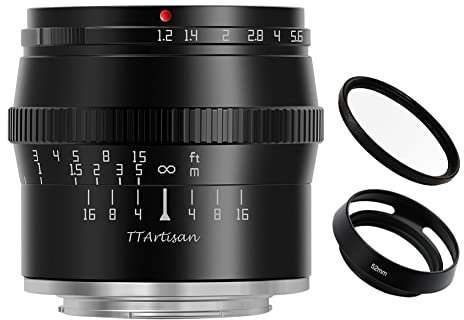 TTArtisan Objectif 50 mm F1.2 APS-C Mise au point manuelle grande ouverture fixe pour appareil photo Sony E Mount A6000 A6300 A6400 A7C A7RII A7RIII A7MIV A7S NEX-3N NEX-5N Noir