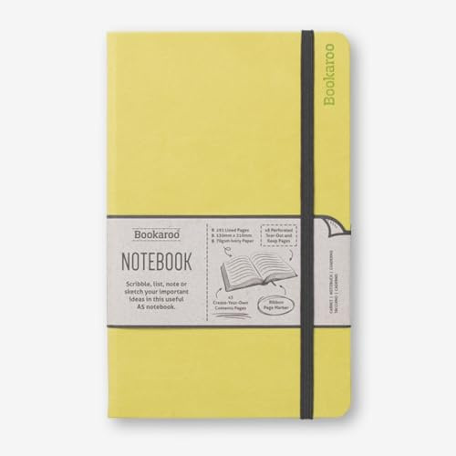 IF Bookaroo Anteckningsbok A5, dagbok - Lime, klassisk linjerad anteckningsbok, hårt skydd med mjuk PU, (A5) 21,5 x 13,5 cm, 192 sidor