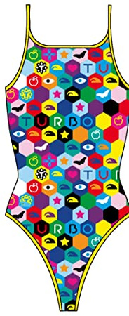 Turbo Badeanzug Badeanzug Nat.Damen Hexa (Slim Band) aus Wasserball Wettkampf Schwimmen und Triathlon, bequeme Passform