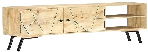 Meuble TV 140x30x40 cm bois de manguier massif