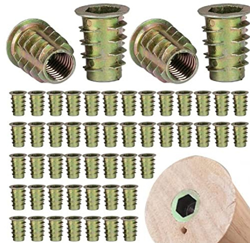 ST4U Drive Head Furniture Nuss 100pcs Zinklegungseinsätze Nuss -Kopf -Gewinde -niet -sortiment -kit Für Holzmöbel Baugruppe M6 M8