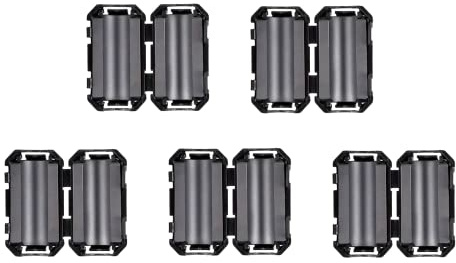 HUAREW 9 mm Ferritkerne,Ferrit-Ringkern,Ferritfilter,Ferrit Entstörfilter,Ferrit Ringkern Cable-Clip,Klappferrit Aufsteckbarer für Kabel RFI,EMI, Ferritring Ferritkerne,Schwarz(5 Stück)