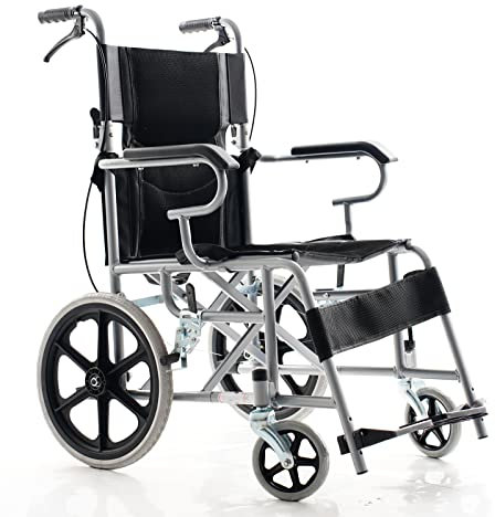 Comforyou Wheelchair Lightweight Folding Compact Travel Transit Aid Hand Brake Wheelchairs