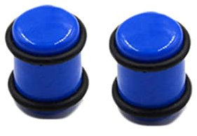 Banemi Flesh Tunnel 6mm, Flesh Tunnel Extra Lang 2 Stück Blau Acryl Massiver Zylinder mit Schnur Jubiläumsgeschenk