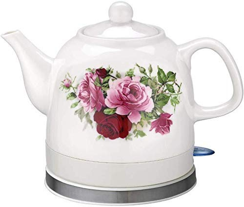 Hervidores Hervidor inalámbrico de cerámica eléctrico Tetera-Retro Jarra de 1.2L, 1200W Agua rápida para té rápido (Color : B) Present