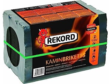 zbs24 Braunkohlebriketts Rekord Bündel 10 kg- Bündelbriketts zum Heizen und Grillen