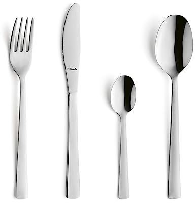 Amefa PADOVA Besteckset 24-teilig, funktional & gradlinig, Essbesteck aus Edelstahl 18/0 hochglanzpoliert, Tafelbesteck ideal für den Alltag