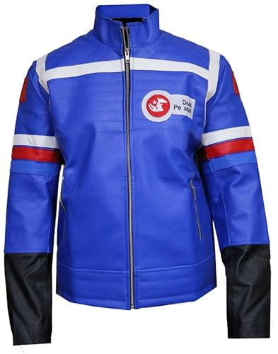 Litswear Kid Chemical Blue Romance Jacket - Faux Leather Cobra Costume Motorbike Cosplay Jacket For Men