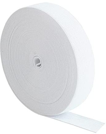 SVUPUE Elastique Couture, 15 M Bande élastique, Ruban élastique 40mm de Large, pour Pantalons Couture Bricolage Tissus Artisanaux, Blanc